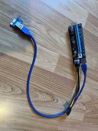 Riser Card PCI-E 1x- 16x cablu USB 3.0