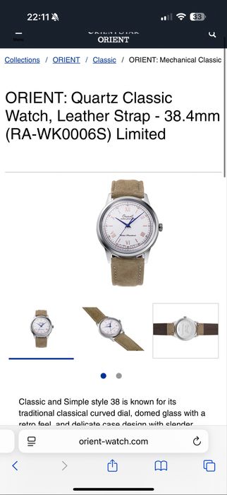 Продам часы Orient Bambino Limited оригинал.