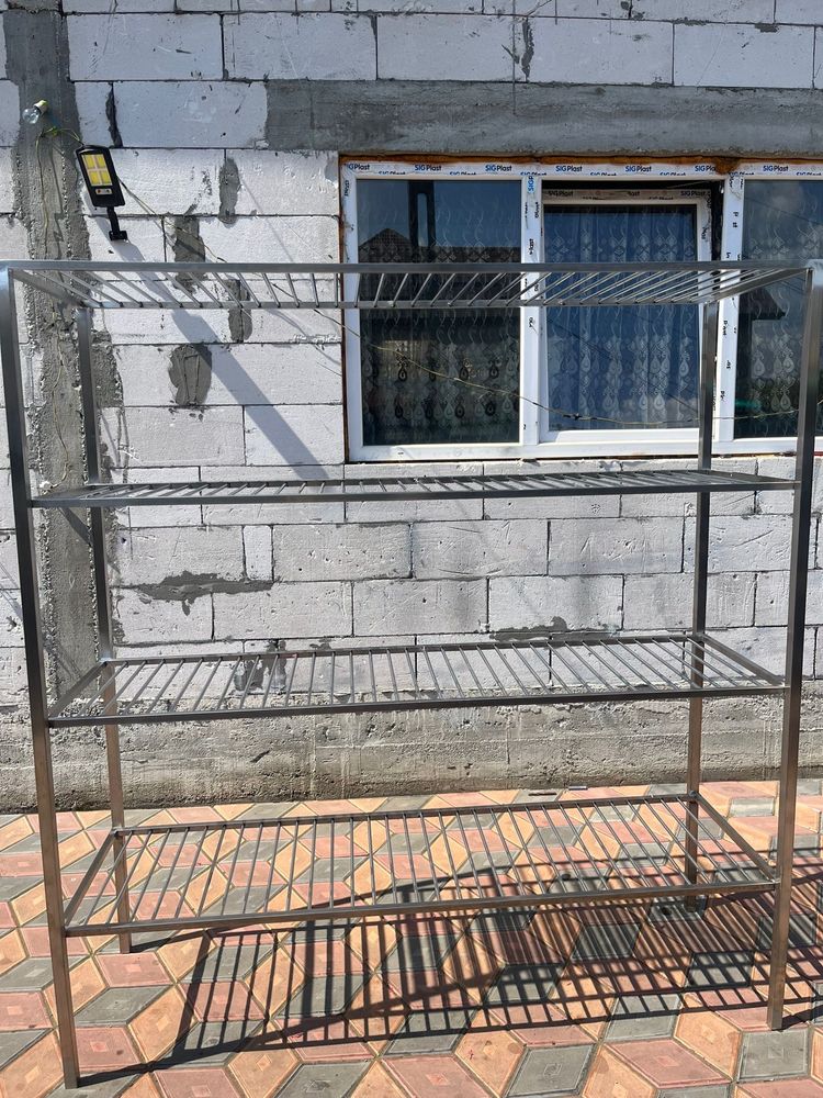 Raft inox cu polita din bara