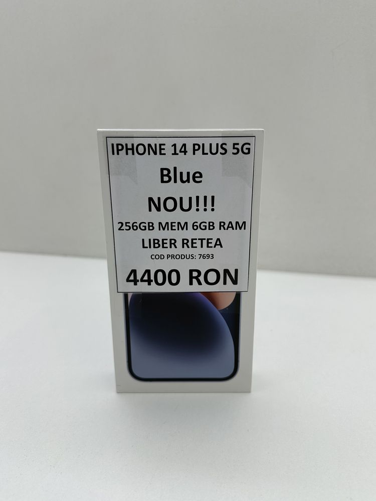 iPhone 14 Plus, 256GB, 5G, Blue Nou Sigilat Neactivat