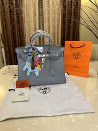 Geanta Hermes Birkin 35cm Baby Blue Piele naturala 100%