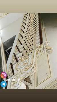 Деревянные обшивка лестница