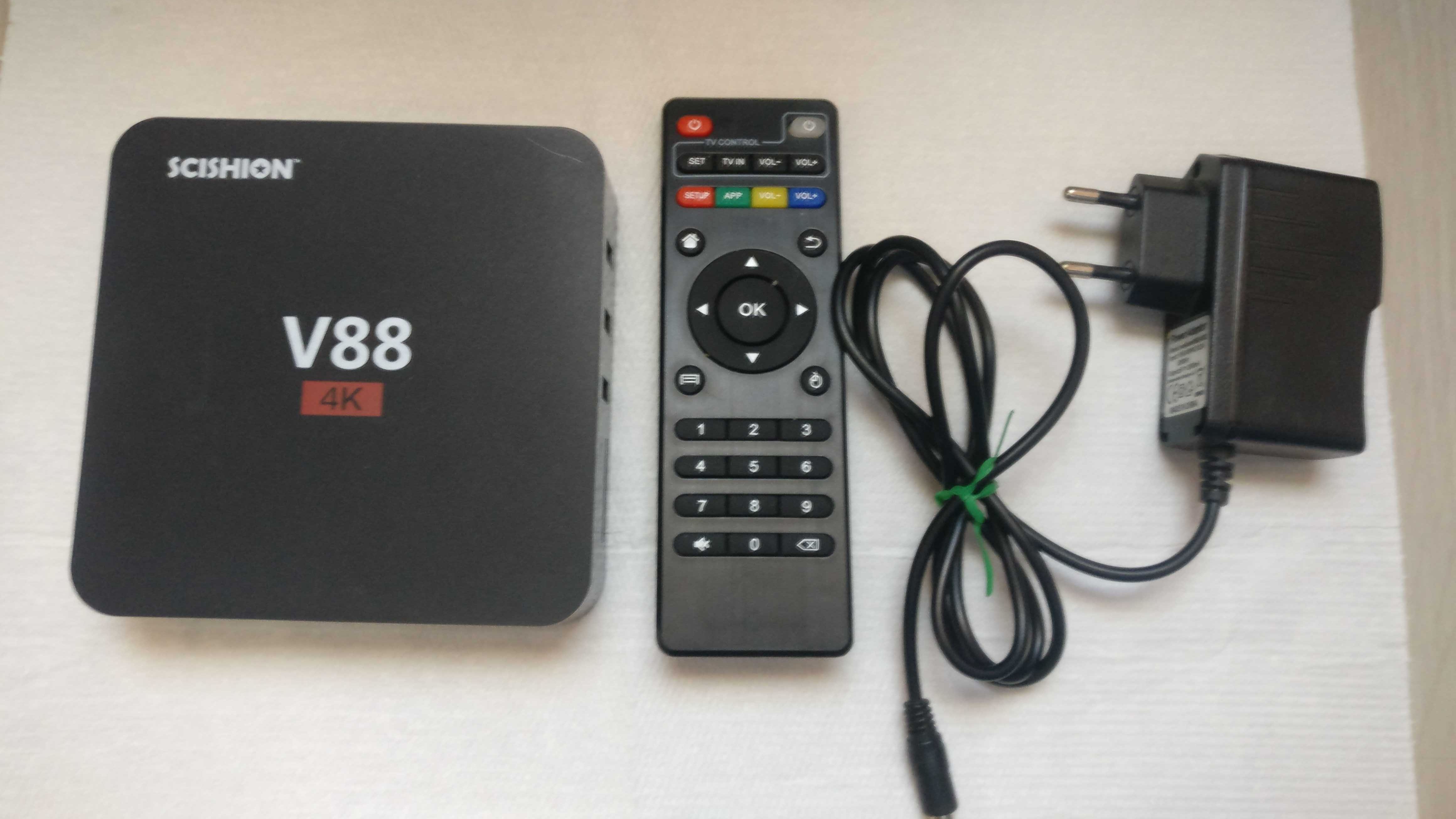 Android tv box player model v88 4k