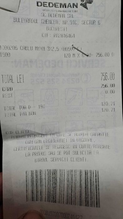 Vand cablu 3x2/5 mmp 120 ml