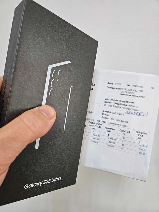 Samsung Galaxy S25 Ultra, 512 gb, sigilat la cutie, 2 ani Garantie.