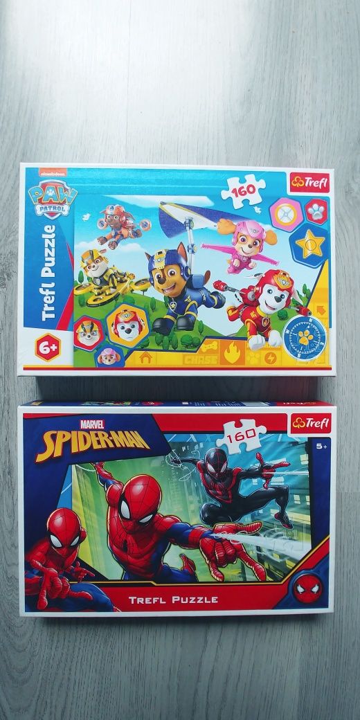 Puzzle spiderman si paw petrol 160 piese