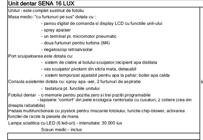 Unit dentar Sena 16 LUX