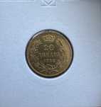 Златна Монета Сърбия 20 Динара 1882г. Милан I