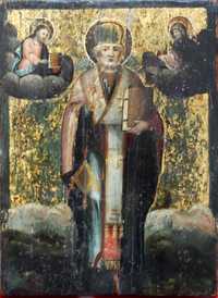 Sf. Nicolae, icoană pictată pe lemn (veche)