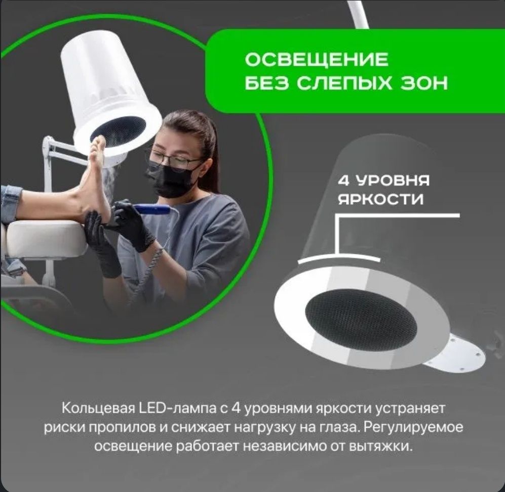 Продаётся вытяжка 4BLANC Alize для педикюра с фильтром и LED лампой