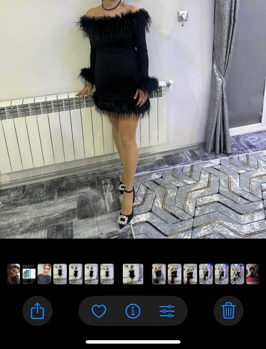 Къса рокля с пера