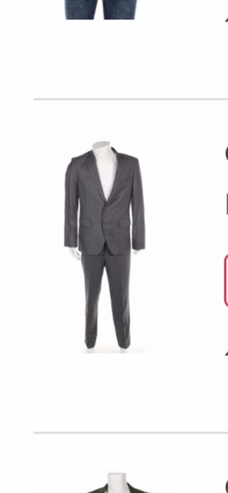 Costum elegant gri in carouri, mărime L, nou cu eticheta
