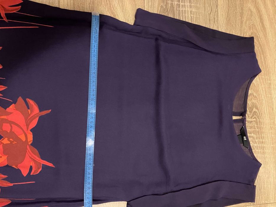 Rochie scurta mov indigo print floral H&M 36