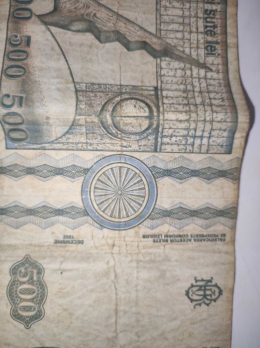 Vând bancnotă de 500 lei cu chipul lui Constantin Brâncuși din 1992