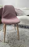Vand 8 scaune dining roz din catifea