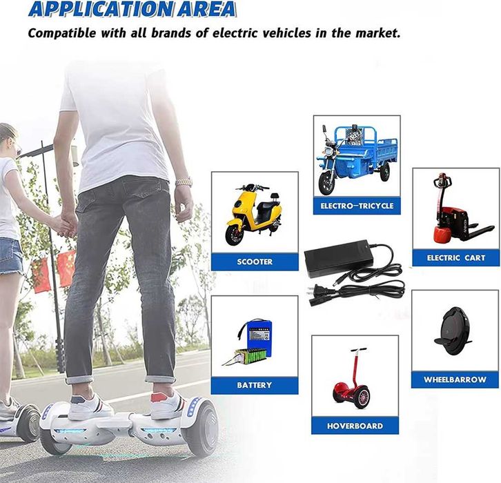 Incarcator de 54.6V (48V) cu 2A, mufa 5,5X2,1mm cu ventilator, NOU