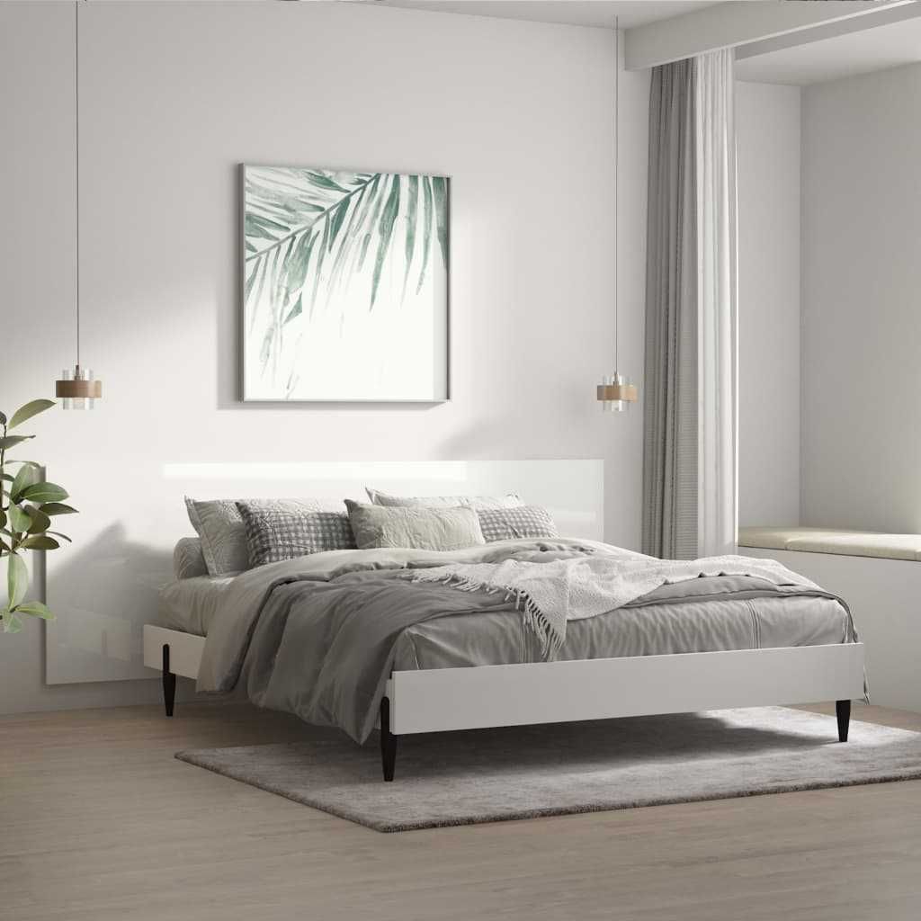 Стенна табла за легло бял гланц 240x1,5x80 см