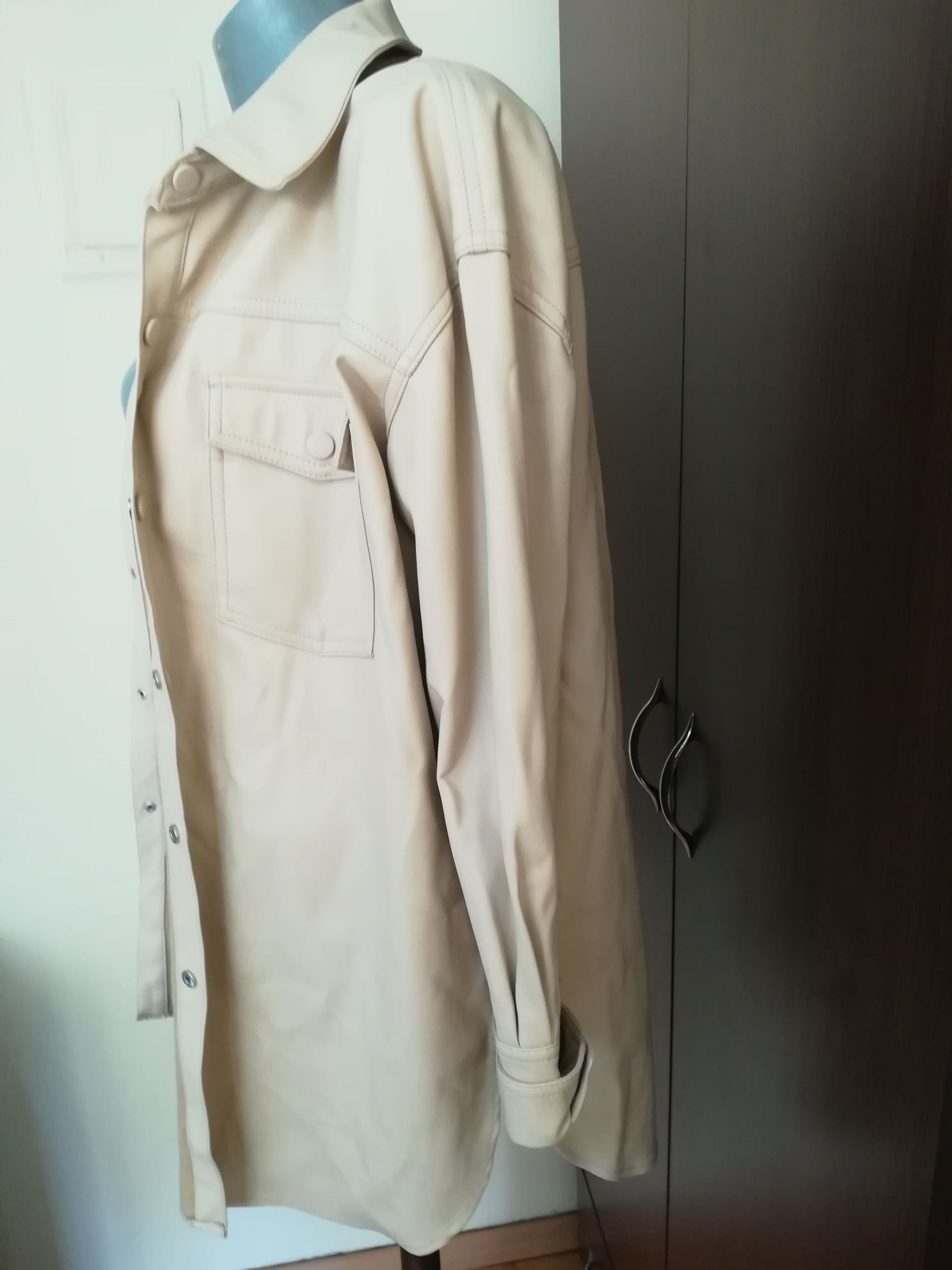 Бяла кожена риза Zara