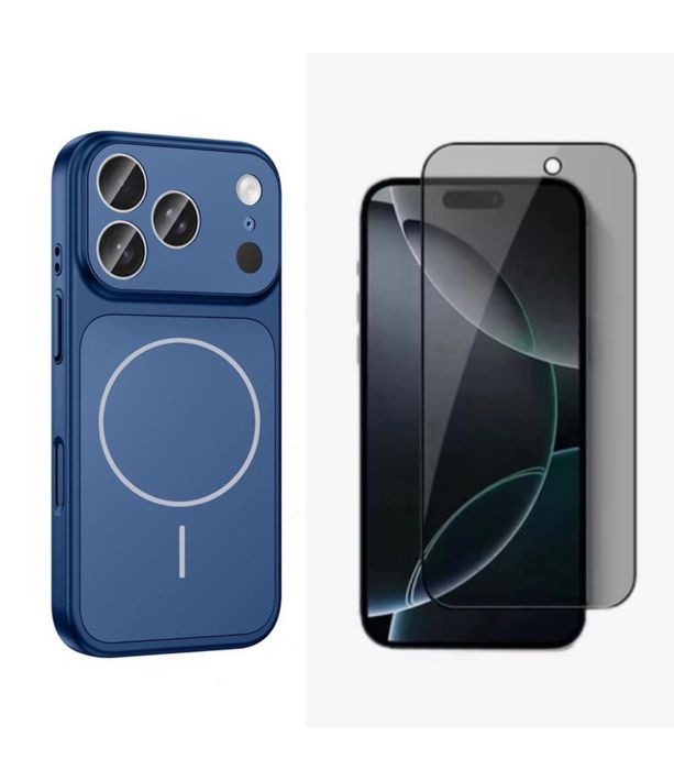 Husa Magsafe Glass Seria 17 + Folie Sticla Iphone 14/14 PRO/14 PRO MAX