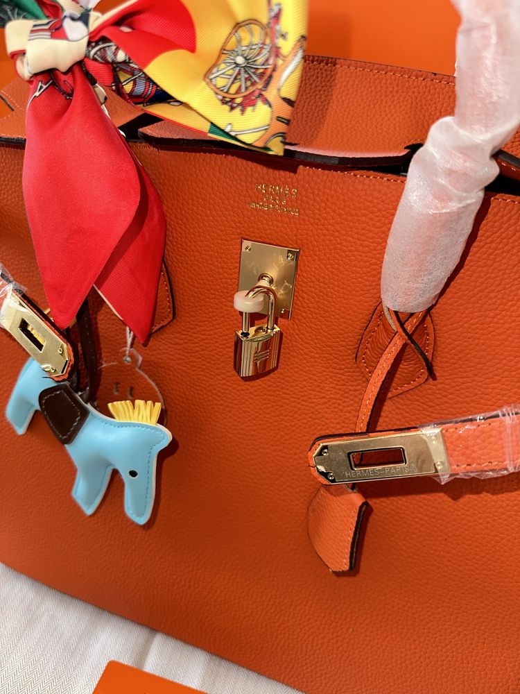 Geanta Hermes Birkin 40cm Orange Piele naturala 100%/Punga Hermes