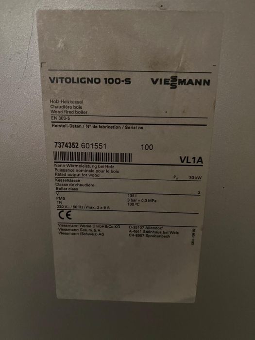 Vand centrala pe lemne Viessmann Vitoligno 100 S, 30 kW