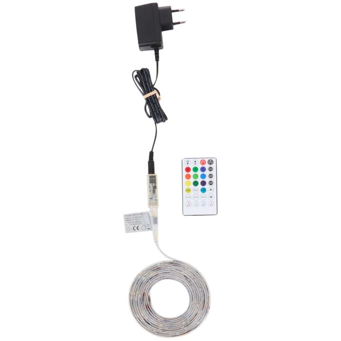 Bandă LED Grundig 3 m RGB + Tunable White, flexibilă, telecomandă