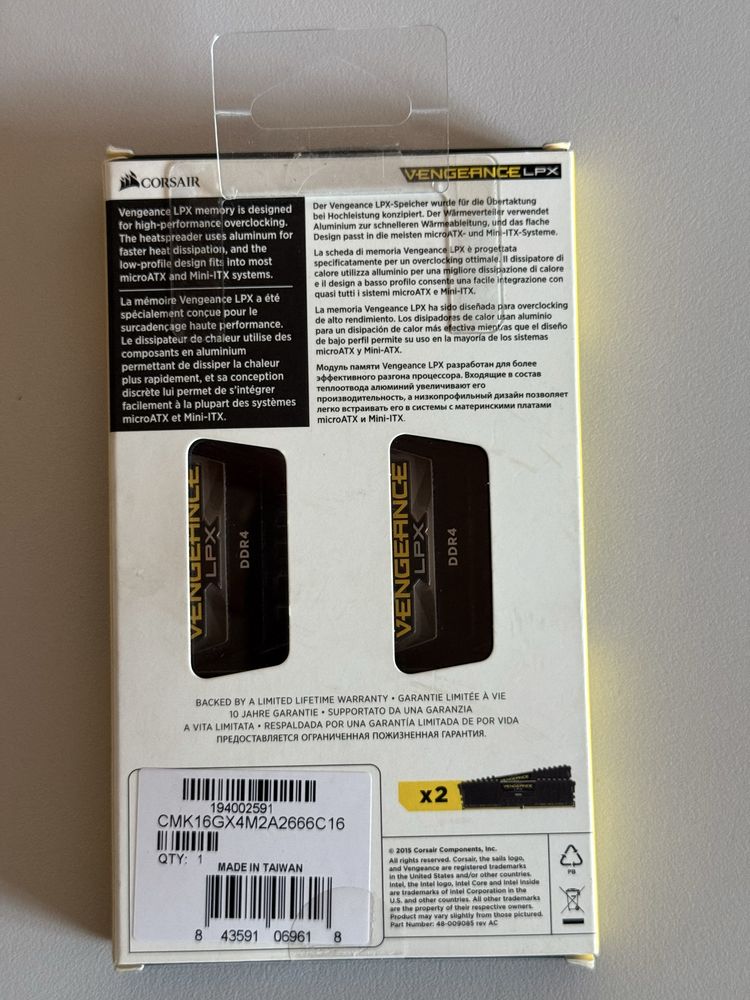 DDR4, 2x8GB - 16GB, 2666MHz