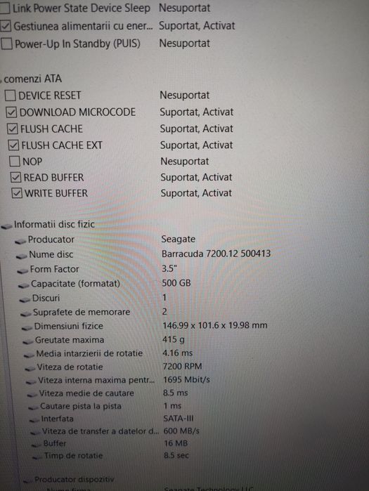 Hard Disk Extern 3.5, 500 Gb Sata 3, 100% Health
