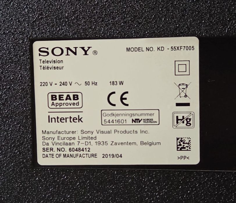 Televizor Sony BRAVIA, 139 cm, 4K