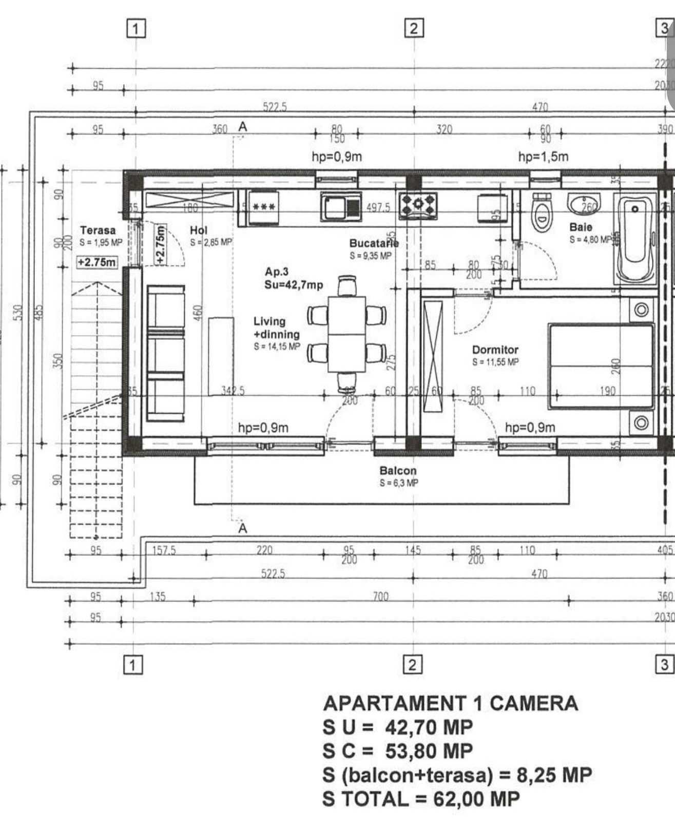 Apartament 1 camera Pacurari - Rediu 62mp totali cu curte