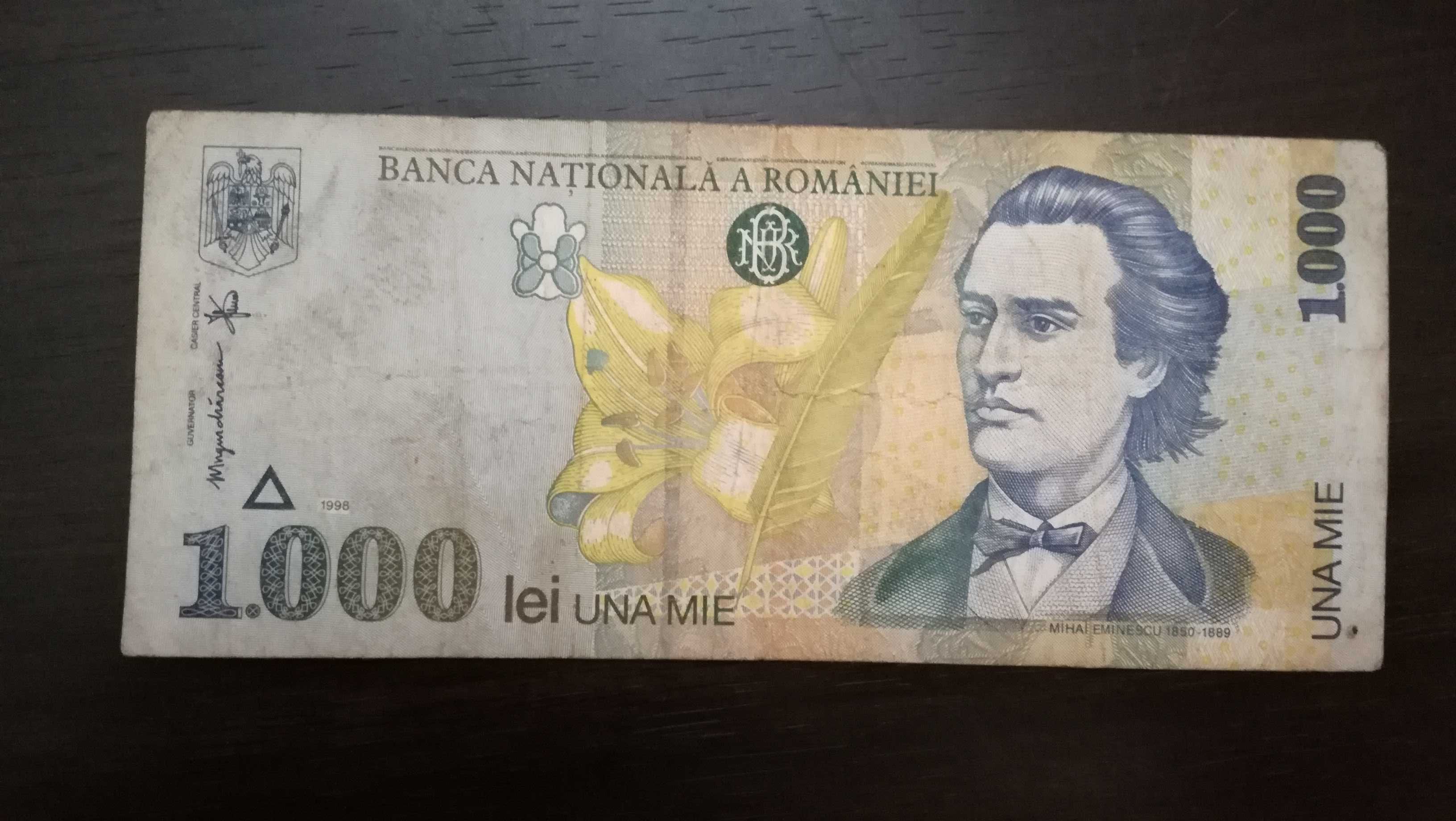 Bancnota 1000Lei din 1998 + 100Lei din 1966 + 5Lei din 1966