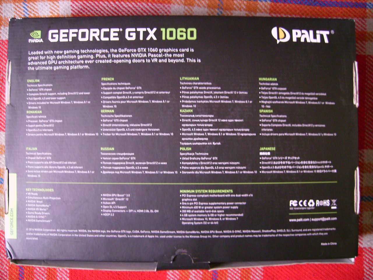 Placa video PALIT GeForce® GTX 1060 DUAL, 3GB GDDR5, 192-bit