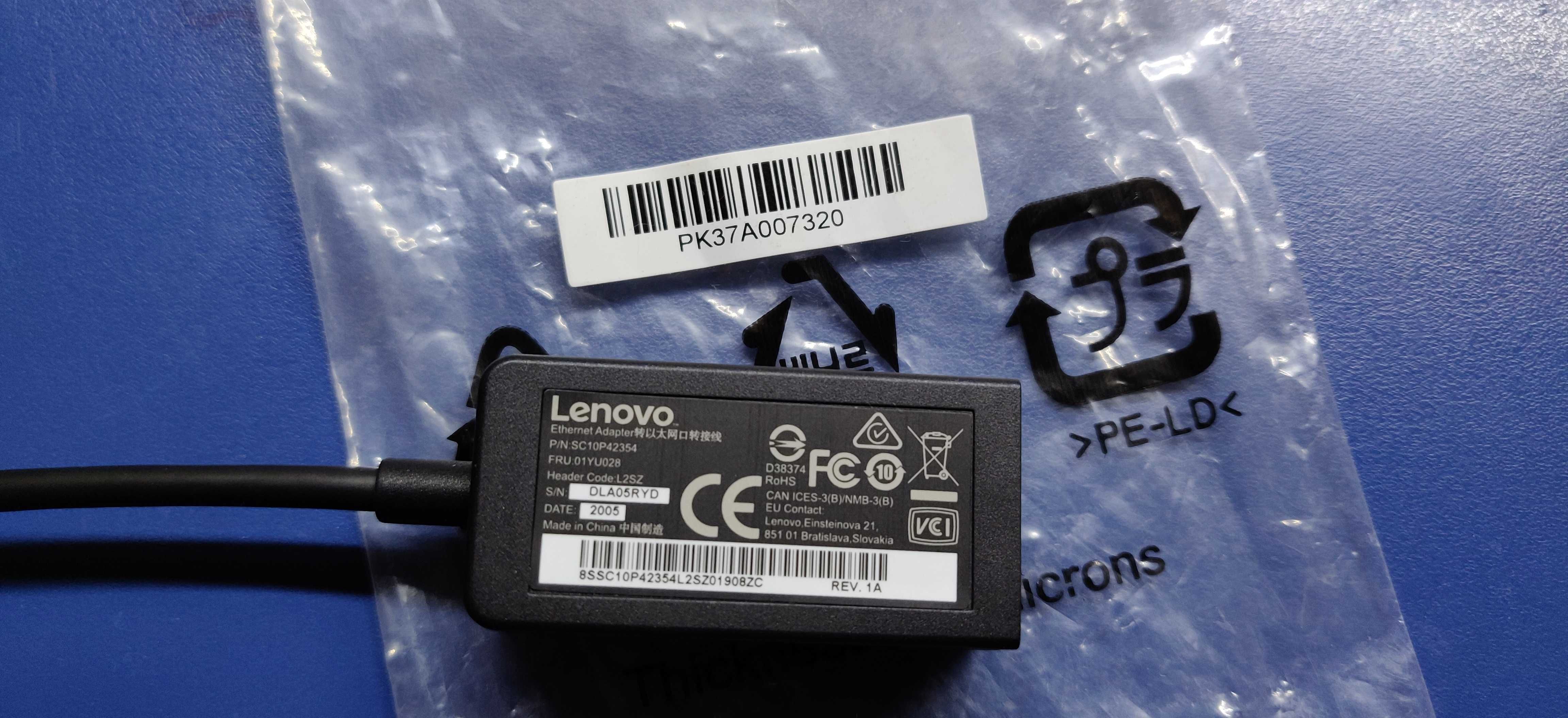 Adaptor placa retea RJ45 Lenovo ThinkPad + Cablu alimentare 4x90e53069