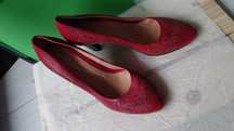 Pantofi rosii piele cu perforatii