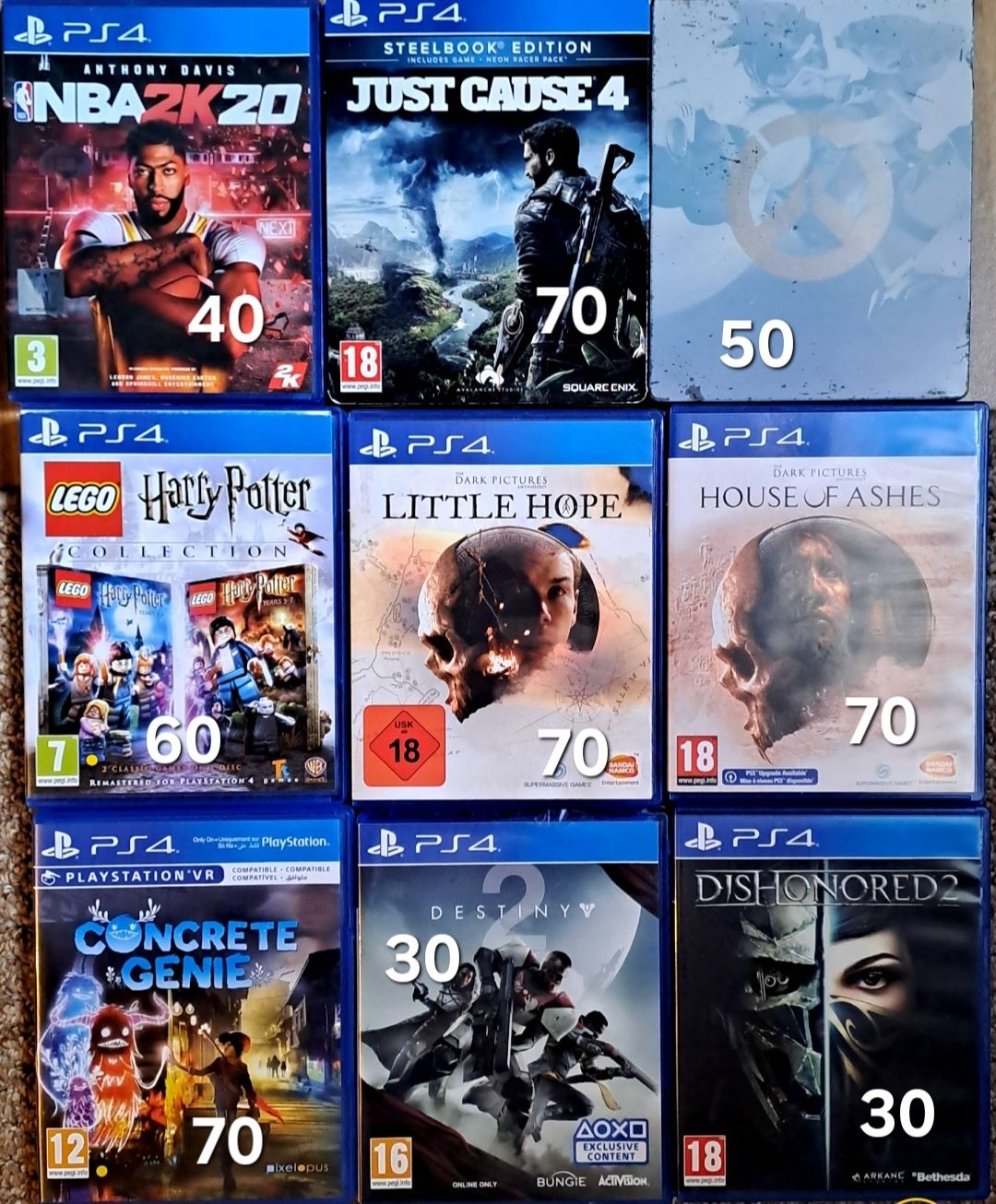 Lot jocuri ps4 steelbook Just vause house of ashes LEGO dishonored