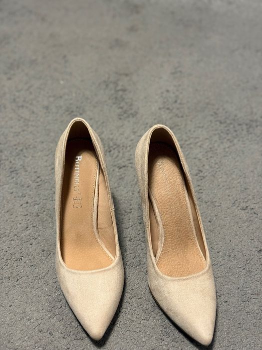 Pantofi Stiletto Nude piele naturală întoarsă