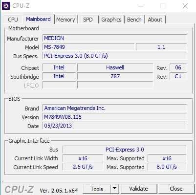 Placa de baza Medion MS-7849, Z87 socket 1150.