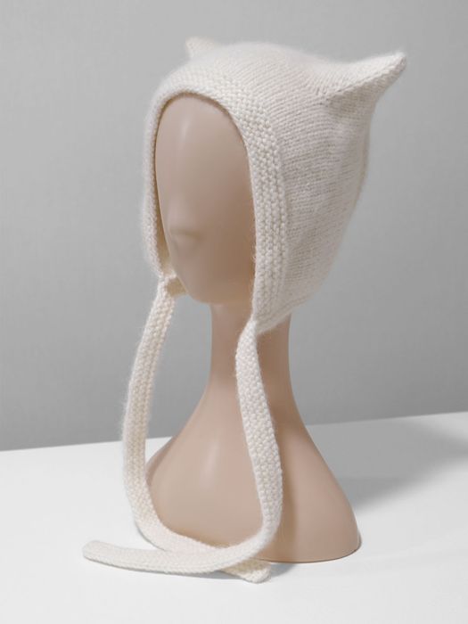 Шапка вязанная, коточепчик