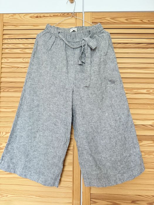 Pantaloni culotte 3/4 dungi