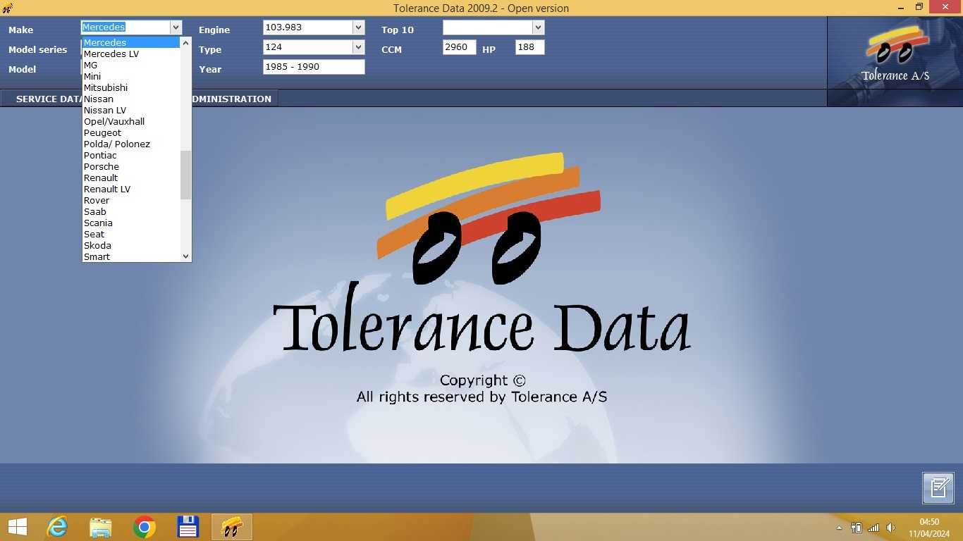 Program Tolerance Data scheme electrice auto