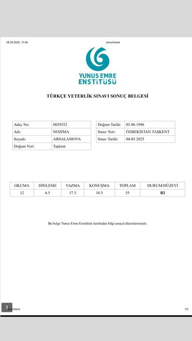Turk tili kurslariga qabul