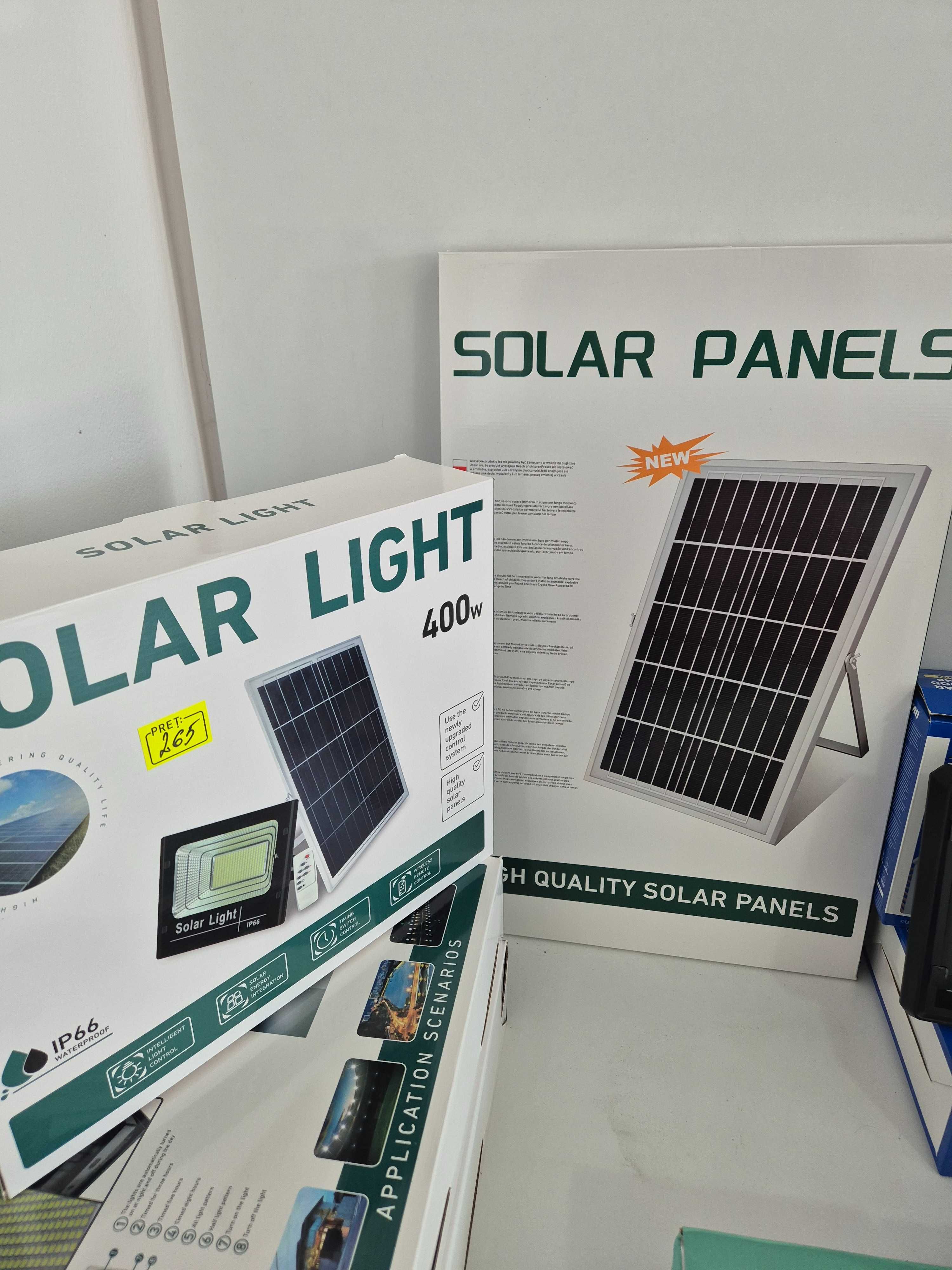 Lampi solare- Proiector cu panou solar Jortan, 400 W, lampa solara