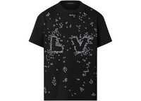 LOUIS VUITTON LV Black Spread Embroidered Logo Мъжка Тениска size S