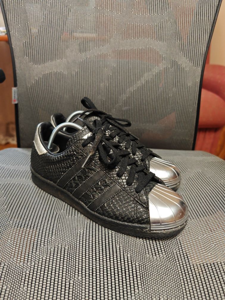 Adidas Superstar custom metal toe, snake print