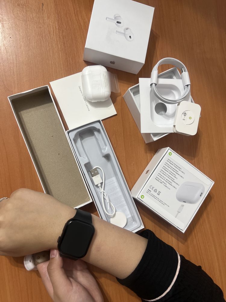 2 Наушника Apple AirPods 3 белые , часы S10max .