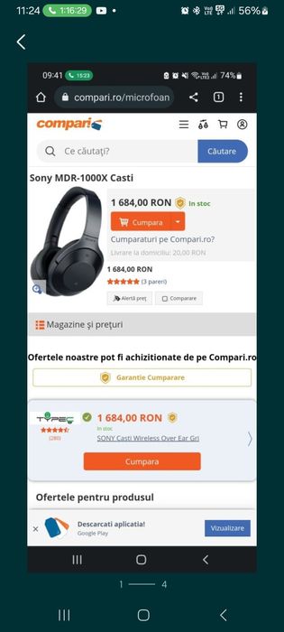 Vand casti sony mdr-1000x