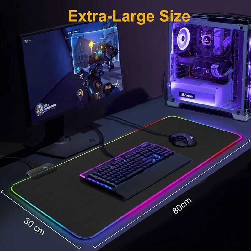 Светеща LED GAMING подложка за мишка