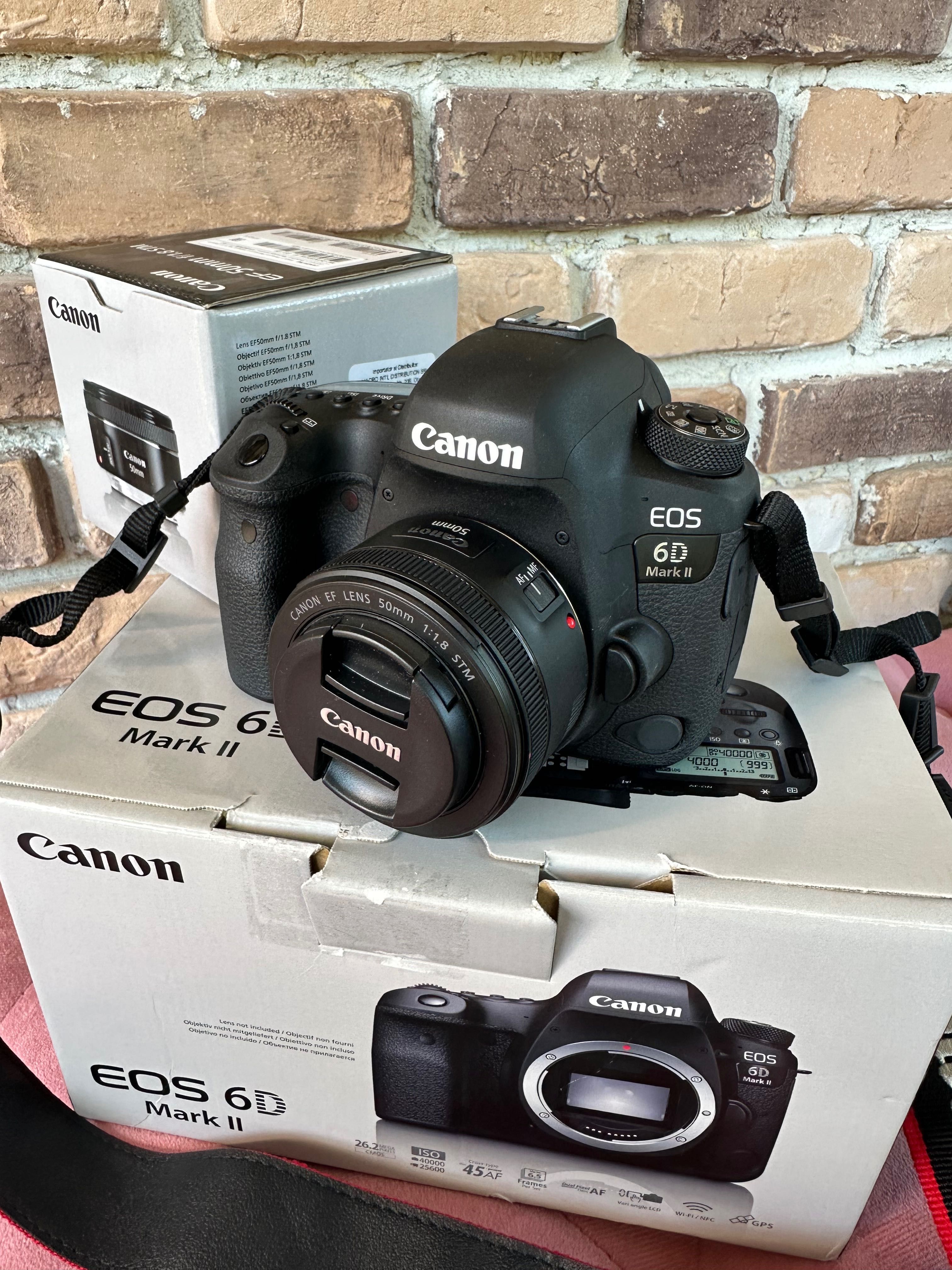 Canon eos 6D Mark II full frame + obiectiv Canon 50mm F1.8 + accesorii