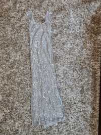 Rochie lunga paiete argintie