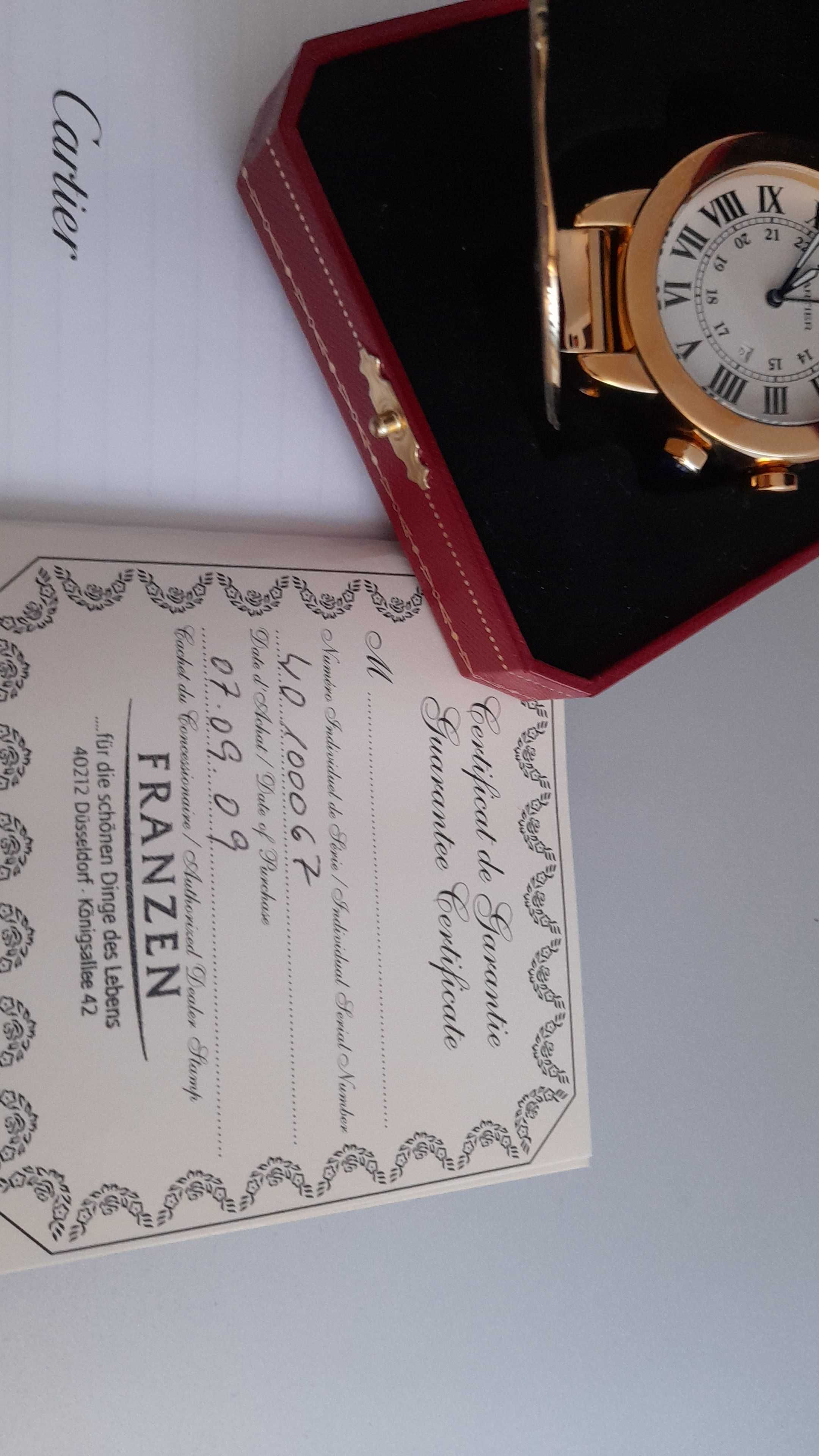 Cartier Gold-Plated Ronde Solo Quartz Travel Alarm Clock W0100067